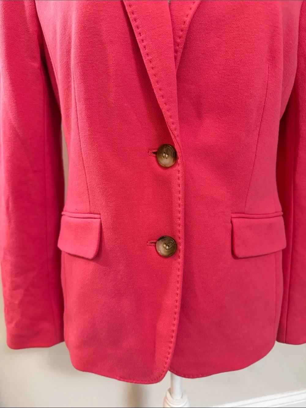 Talbots Aberdeen Bright Pink Single-Breasted Tailored Blazer